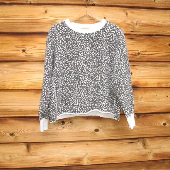 Current Elliot Leopard Fleece Sweatshirt Top - Picture 2 of 7